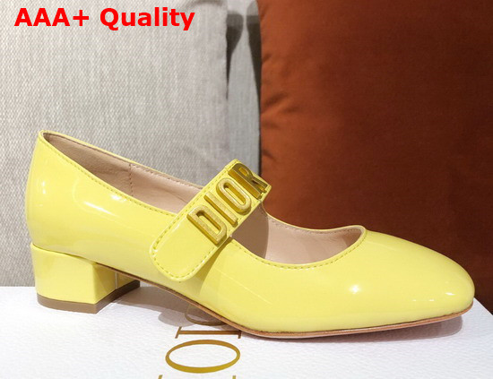 Dior D Doll Pump Yellow Shiny Calfskin Replica