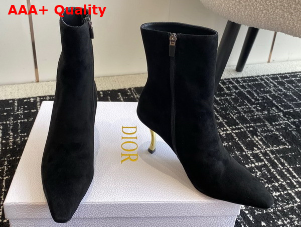 Dior D Fame Ankle Boot in Black Suede Calfskin Replica