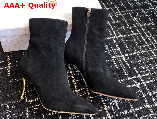 Dior D Fame Ankle Boot in Black Suede Calfskin Replica