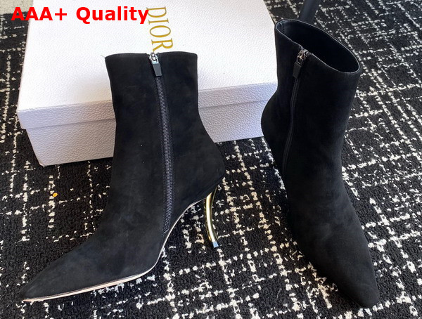 Dior D Fame Ankle Boot in Black Suede Calfskin Replica