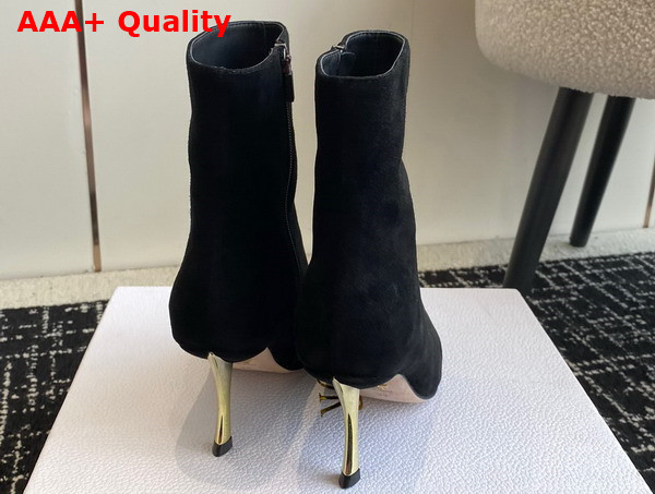 Dior D Fame Ankle Boot in Black Suede Calfskin Replica