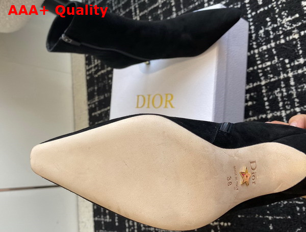 Dior D Fame Ankle Boot in Black Suede Calfskin Replica