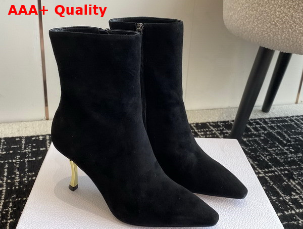 Dior D Fame Ankle Boot in Black Suede Calfskin Replica