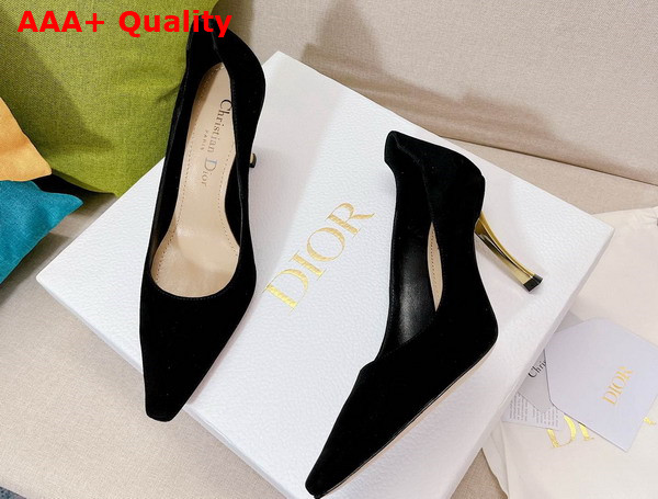 Dior D Fame Pump Black Suede Calfskin Replica