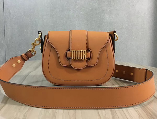 Dior D Fence Saddle Bag Brown Calfskin For Sale