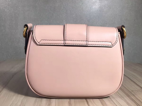 Dior D Fence Saddle Bag in Pink Calfskin For Sale