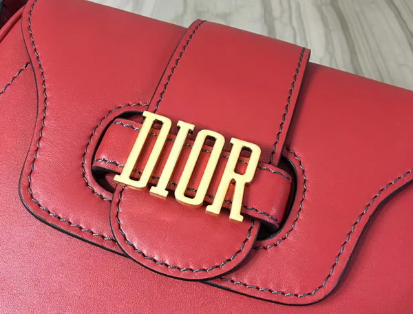 Dior D Fence Saddle Bag in Red Calfskin For Sale