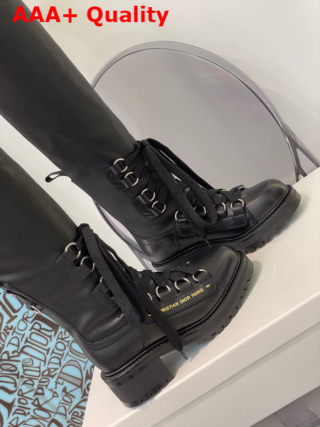 Dior D Fight Thigh Boot Black Lambskin Replica