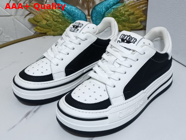 Dior D Freeway Sneaker Black and White Calfskin Replica