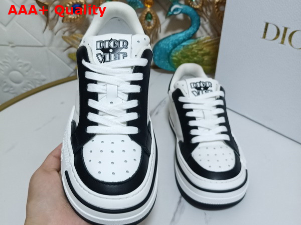 Dior D Freeway Sneaker White and Black Calfskin Replica