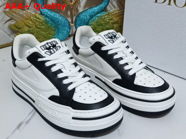 Dior D Freeway Sneaker White and Black Calfskin Replica