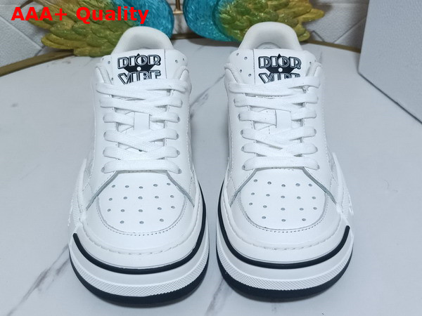 Dior D Freeway Sneaker in White Dior Oblique Galaxy Leather Replica