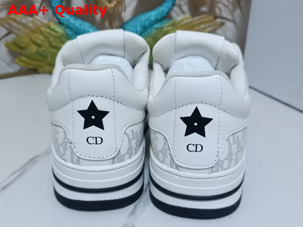 Dior D Freeway Sneaker in White Dior Oblique Galaxy Leather Replica