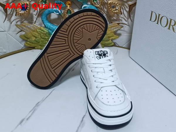 Dior D Freeway Sneaker in White Dior Oblique Galaxy Leather Replica