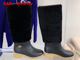 Dior D Furious Boot Black Calfskin and Shearling Replica