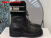 Dior D Major Ankle Boot Black Calfskin and Lambskin Wool Replica