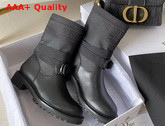 Dior D Major Ankle Boot Black Technical Fabric and Calfskin Replica