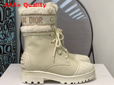 Dior D Major Ankle Boot White Calfskin and Lambskin Wool Replica