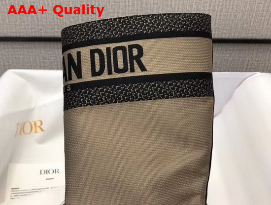 Dior D Major Boot Taupe and Black Technical Fabric and Calfskin Replica