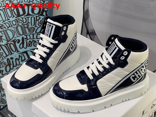 Dior D Player Sneaker Black and White Quilted Nylon Replica