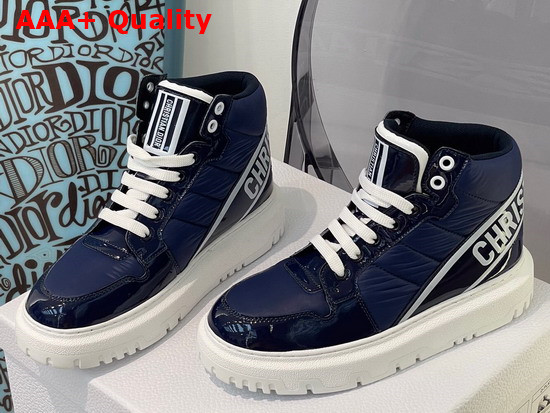 Dior D Player Sneaker Navy Blue Quilted Nylon Replica