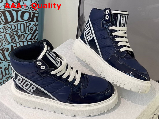 Dior D Player Sneaker Navy Blue Quilted Nylon Replica