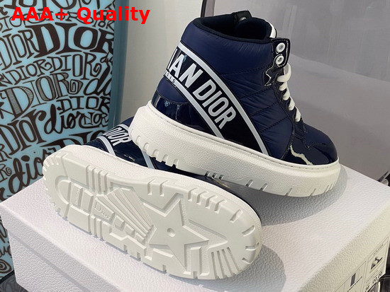 Dior D Player Sneaker Navy Blue Quilted Nylon Replica