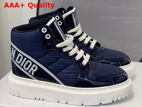 Dior D Player Sneaker Navy Blue Quilted Nylon Replica