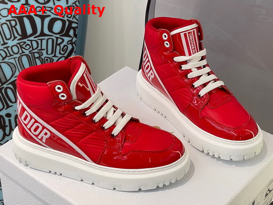 Dior D Player Sneaker Red Quilted Nylon Replica