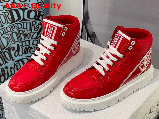 Dior D Player Sneaker Red Quilted Nylon Replica