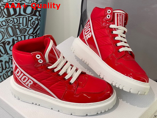 Dior D Player Sneaker Red Quilted Nylon Replica