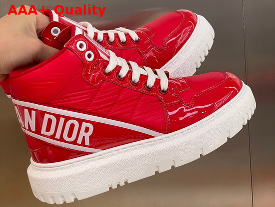 Dior D Player Sneaker Red Quilted Nylon Replica