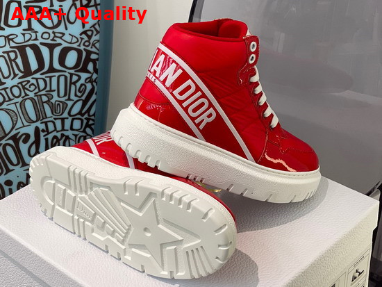 Dior D Player Sneaker Red Quilted Nylon Replica