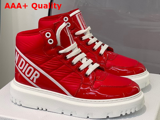 Dior D Player Sneaker Red Quilted Nylon Replica