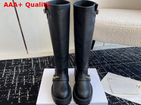 Dior D Quest Boot in Black Calfskin Replica