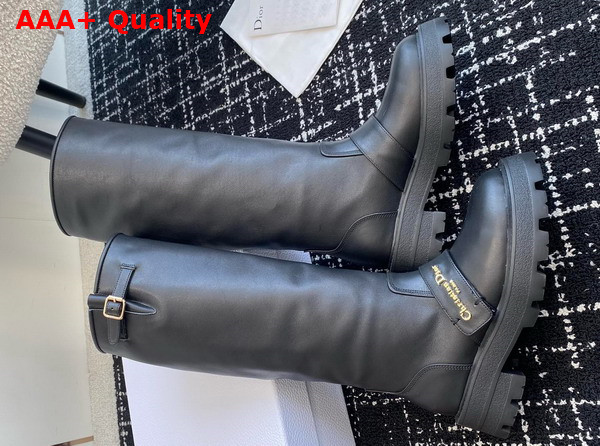 Dior D Quest Boot in Black Calfskin Replica