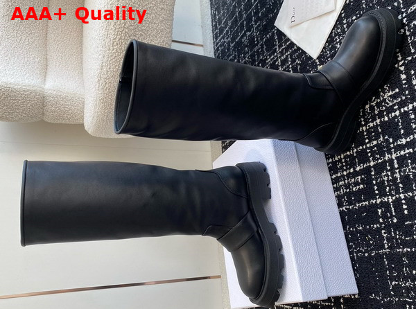 Dior D Quest Boot in Black Calfskin Replica