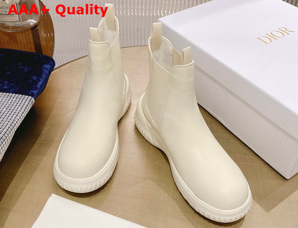 Dior D Racer Ankle Boot White Calfskin Replica