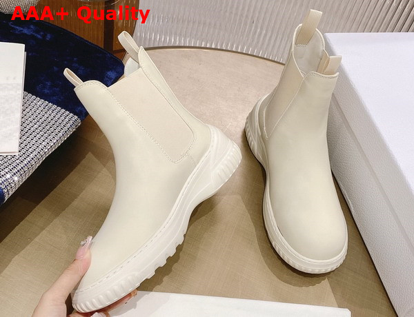 Dior D Racer Ankle Boot White Calfskin Replica