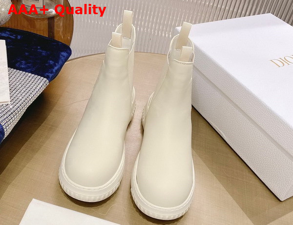 Dior D Racer Ankle Boot White Calfskin Replica