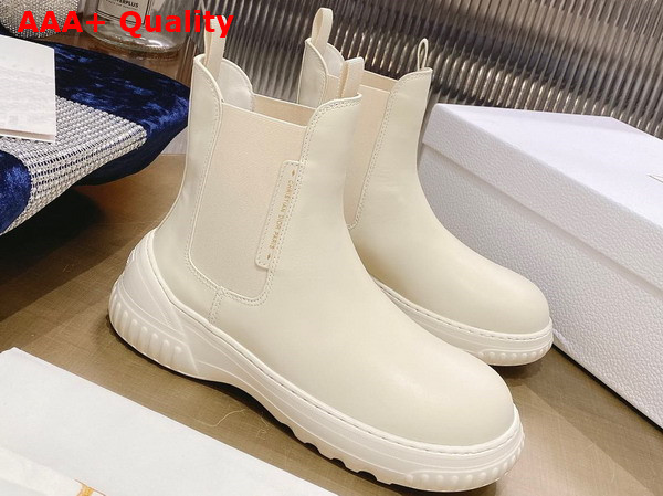 Dior D Racer Ankle Boot White Calfskin Replica