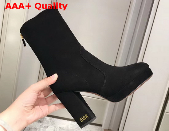 Dior D Rise Ankle Boot in Black Suede Calfskin Replica