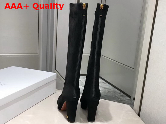 Dior D Rise Boot in Black Suede Calfskin Replica