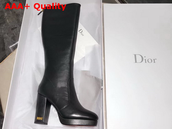 Dior D Rise Lambskin Platform Boot in Black Replica