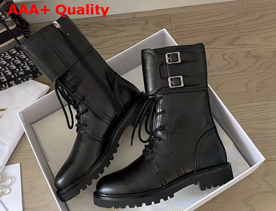 Dior D Trap Ankle Boot in Black Calfskin Replica