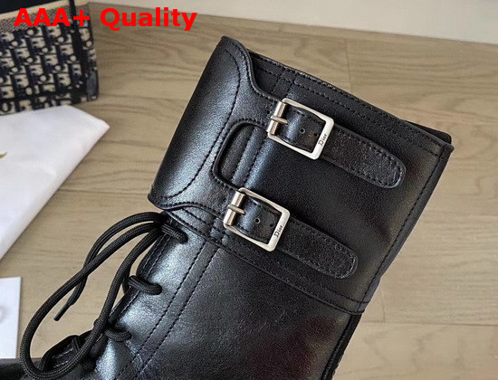 Dior D Trap Ankle Boot in Black Calfskin Replica