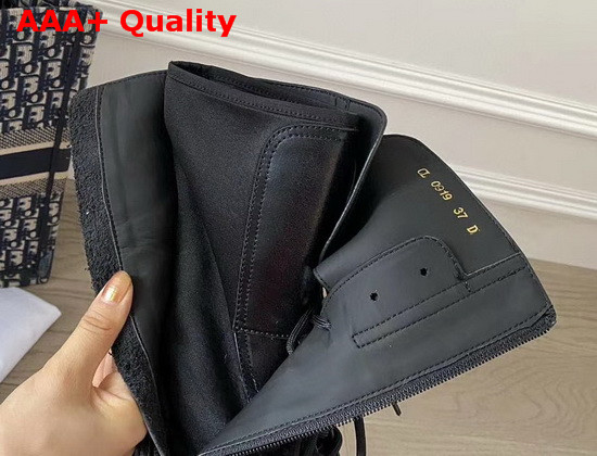 Dior D Trap Ankle Boot in Black Calfskin Replica