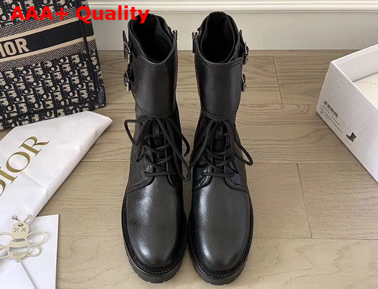 Dior D Trap Ankle Boot in Black Calfskin Replica