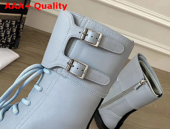 Dior D Trap Ankle Boot in Light Blue Calfskin Replica