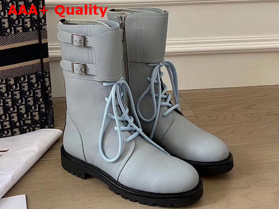 Dior D Trap Ankle Boot in Light Blue Calfskin Replica